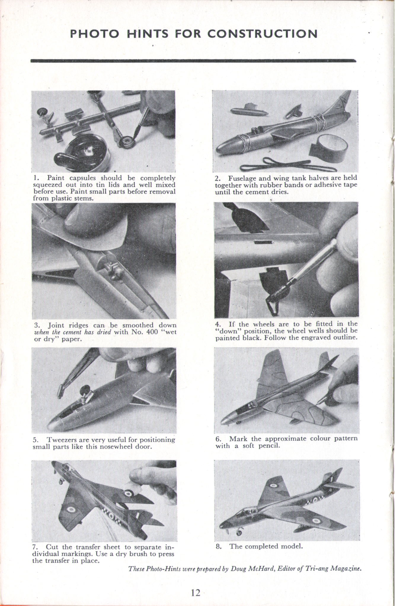 FROG The Attackers Series F144 Hawker Hunter, International Model Aircraft Ltd, 1965, буклет, фото-подсказки для сборки